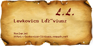 Levkovics Líviusz névjegykártya
