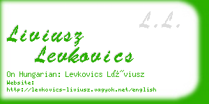 liviusz levkovics business card